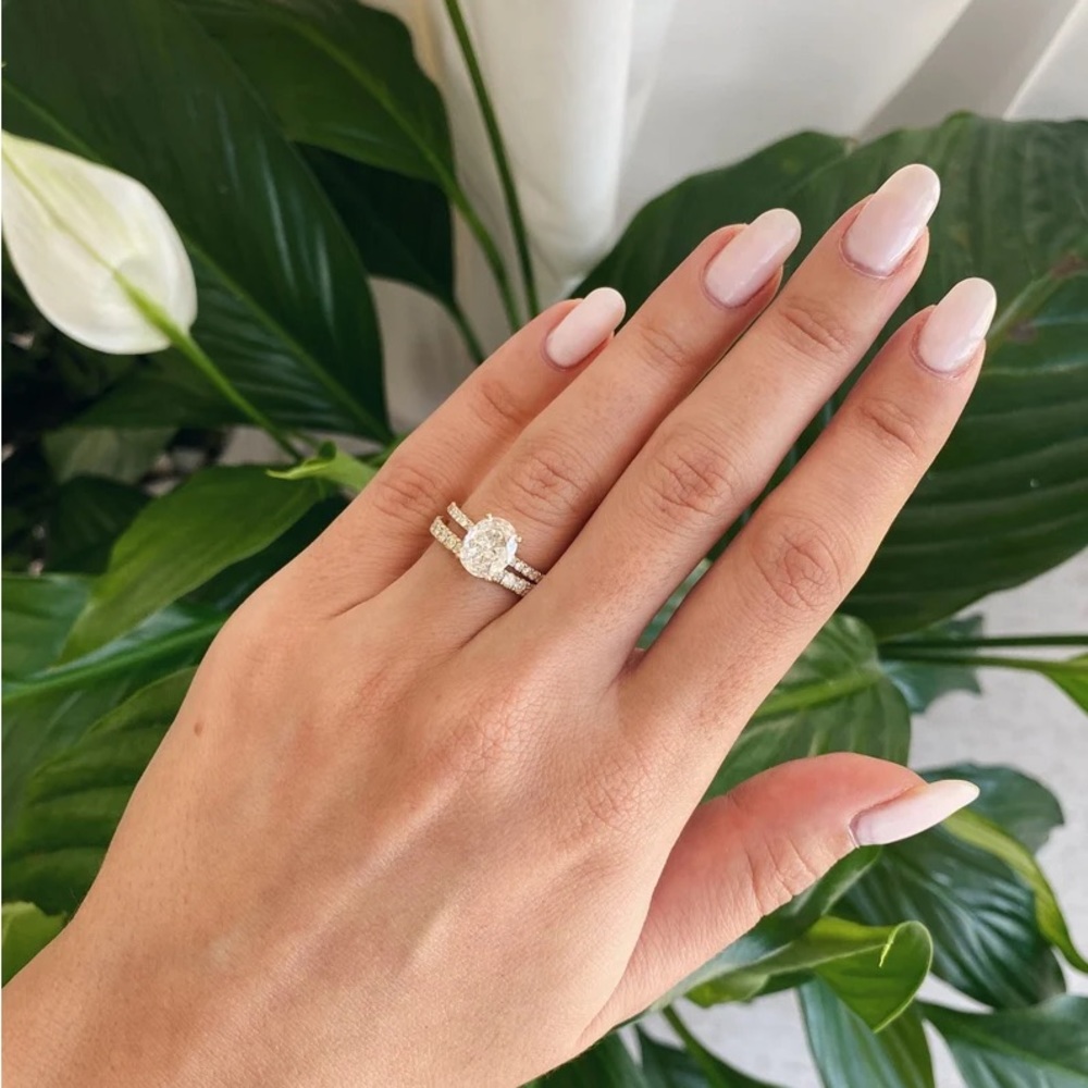 2 Carat Oval Cut Moissanite Engagement Ring By North Jewelry - Picture 6 of 6